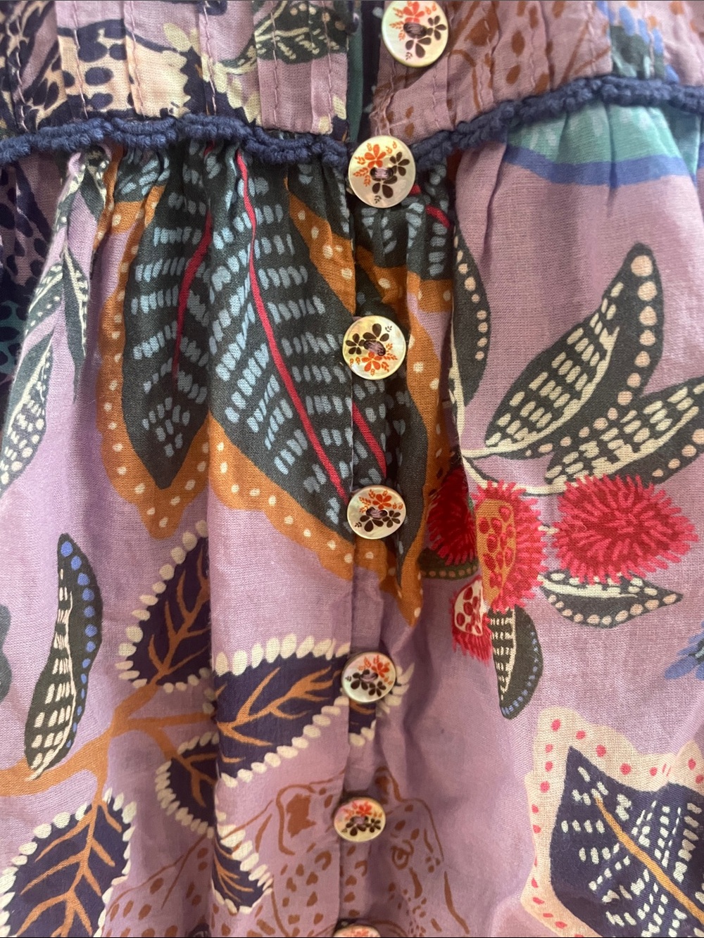 FARM Rio Lavender Botanical Button-Up Blouse - Picture 2 of 5